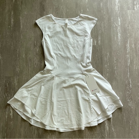 Sold Lululemon Everlux Mesh-Back Tennis Dress in White - Picture 2 of 9
